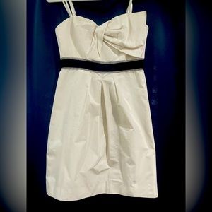 BCBGMaxAzria cocktail dress off white mini bridal wedding bow
